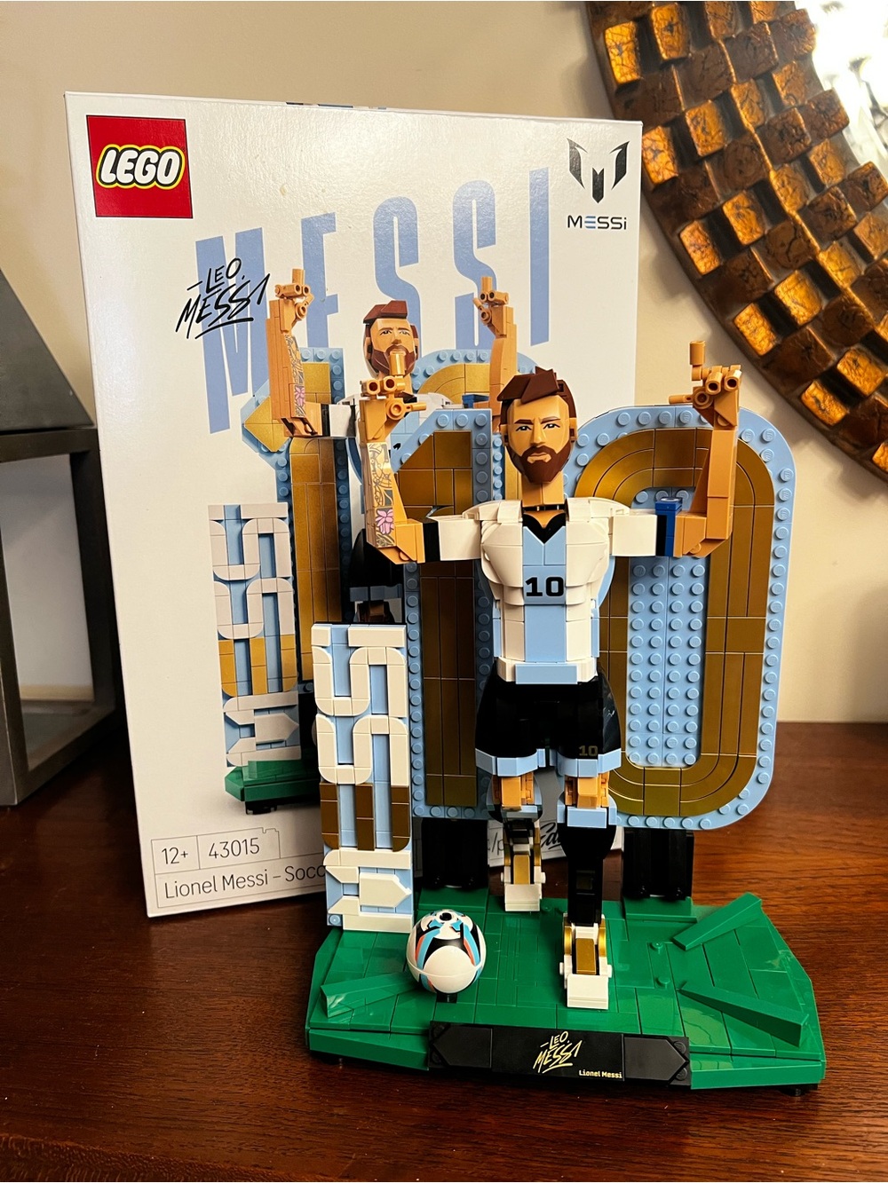 LEGO Lionel Messi Display Figure - Light Blue, White & Green